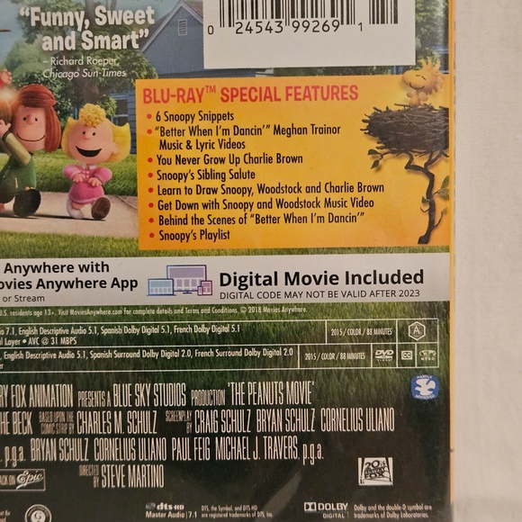 Blue Sky Studios THE PEANUTS MOVIE Blu-Ray + DVD + Digital - Picture 3 of 4